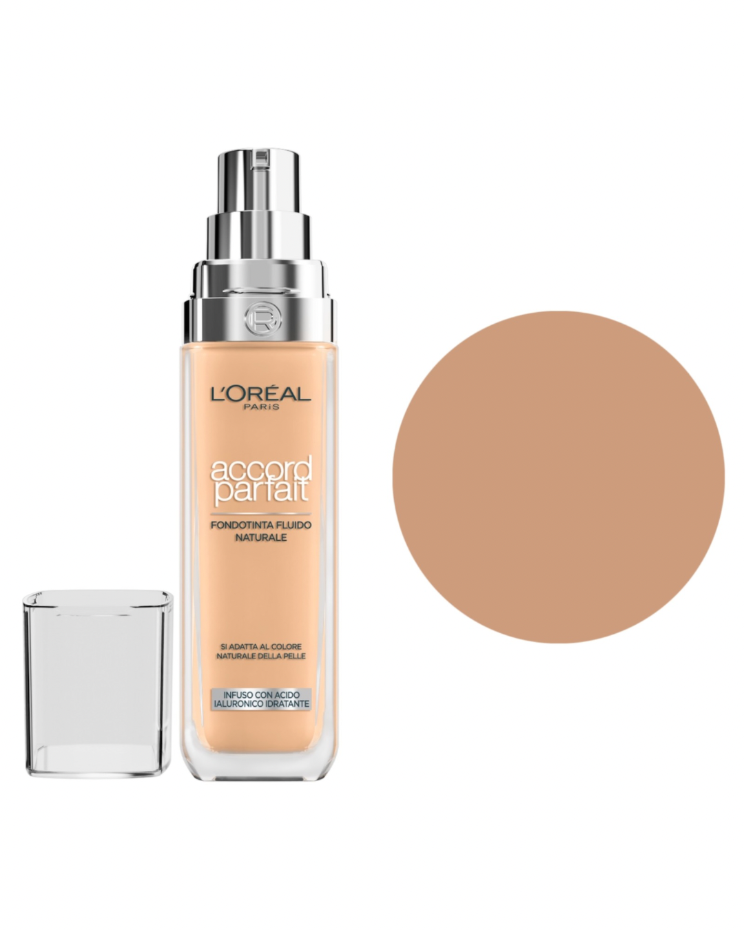 L’Oreal Paris Fondotinta Accord Parfait,Effetto Naturale Arricchito Con Acido Ialuronico