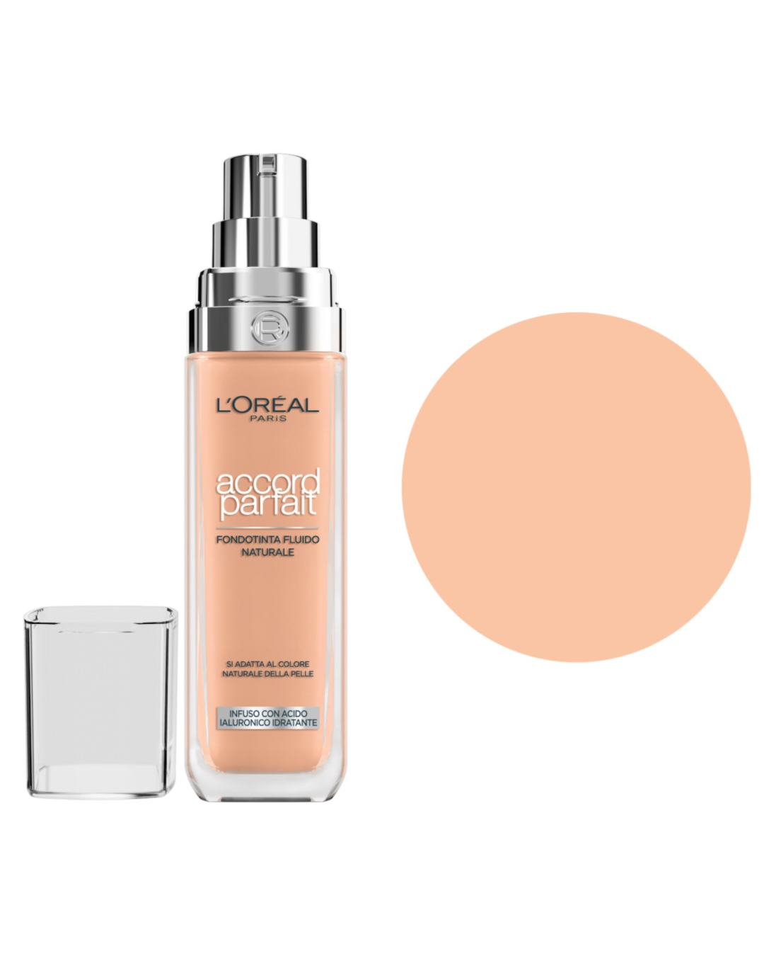 L’Oreal Paris Fondotinta Accord Parfait,Effetto Naturale Arricchito Con Acido Ialuronico
