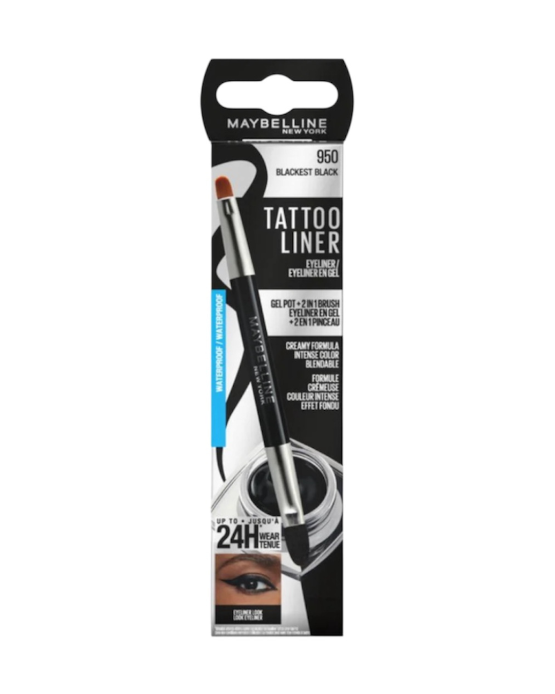 Maybelline Tattoo Liner Gel Pot+2 in 1 Brush n950