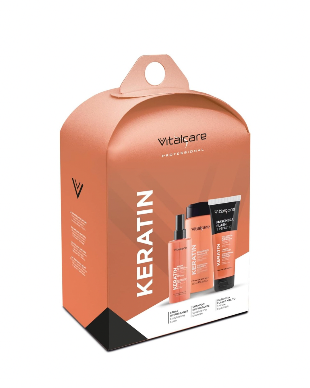 Vitalcare Keratin - Shampoo 250ml + Spray 125ml + Maschera Flash 190ml