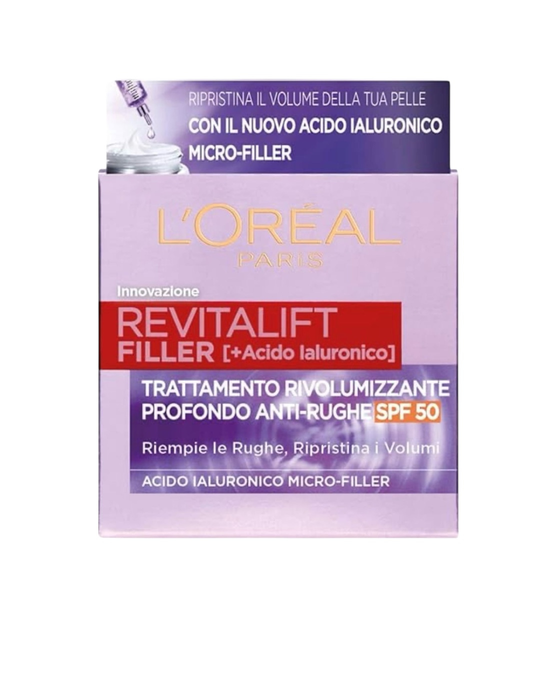 Oreal Paris Revitalift Filler + Acido Ialuronico Crema Antirughe Notte