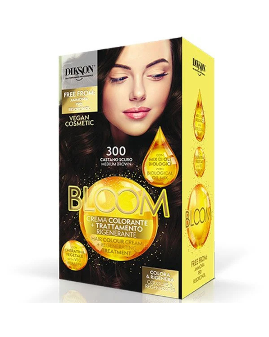 Dikson Bloom Crema Colorante Senza Ammoniaca Castano Scuro n300