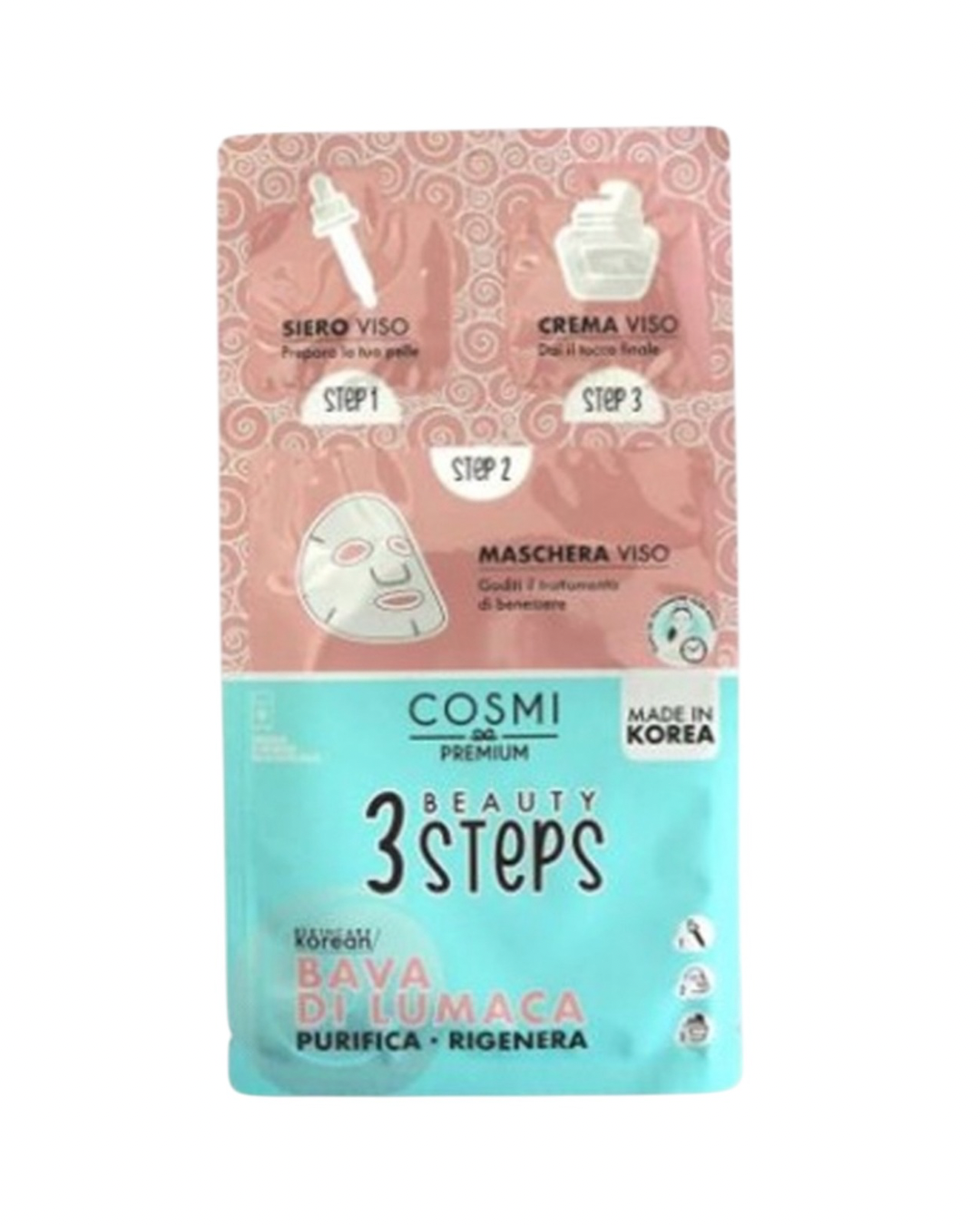 Cosmi Maschera Viso Koreana Bava Di Lumaca 3step