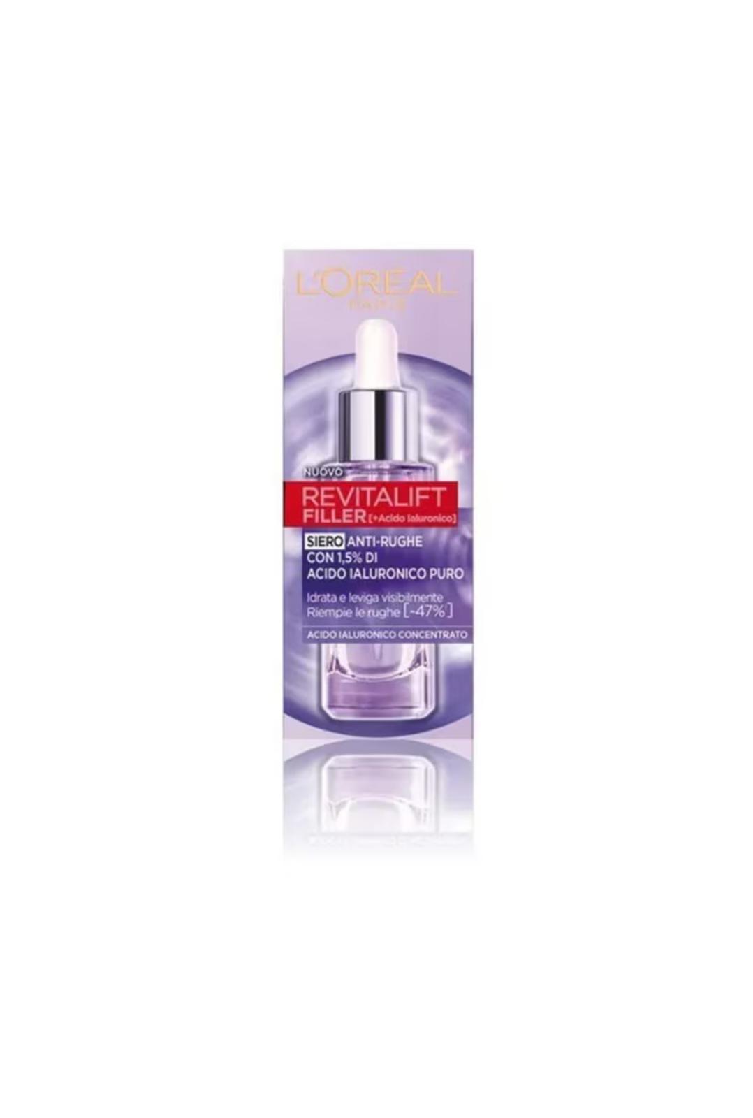 Oreal Paris Revitalif Filler,Siero Anti-Rughe In Pipetta Arricchito Di 1,5% Di Acido Ialuronico