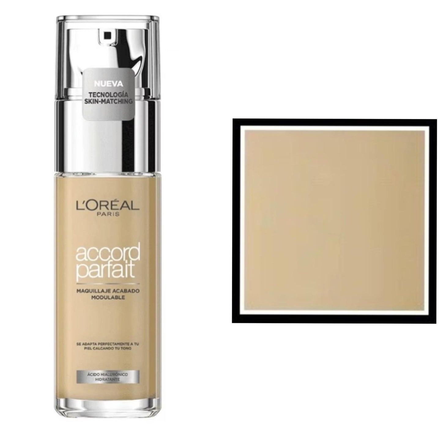 L’Oreal Paris fondotinta accord parfait,effetto naturale arricchito con acido ialuronico