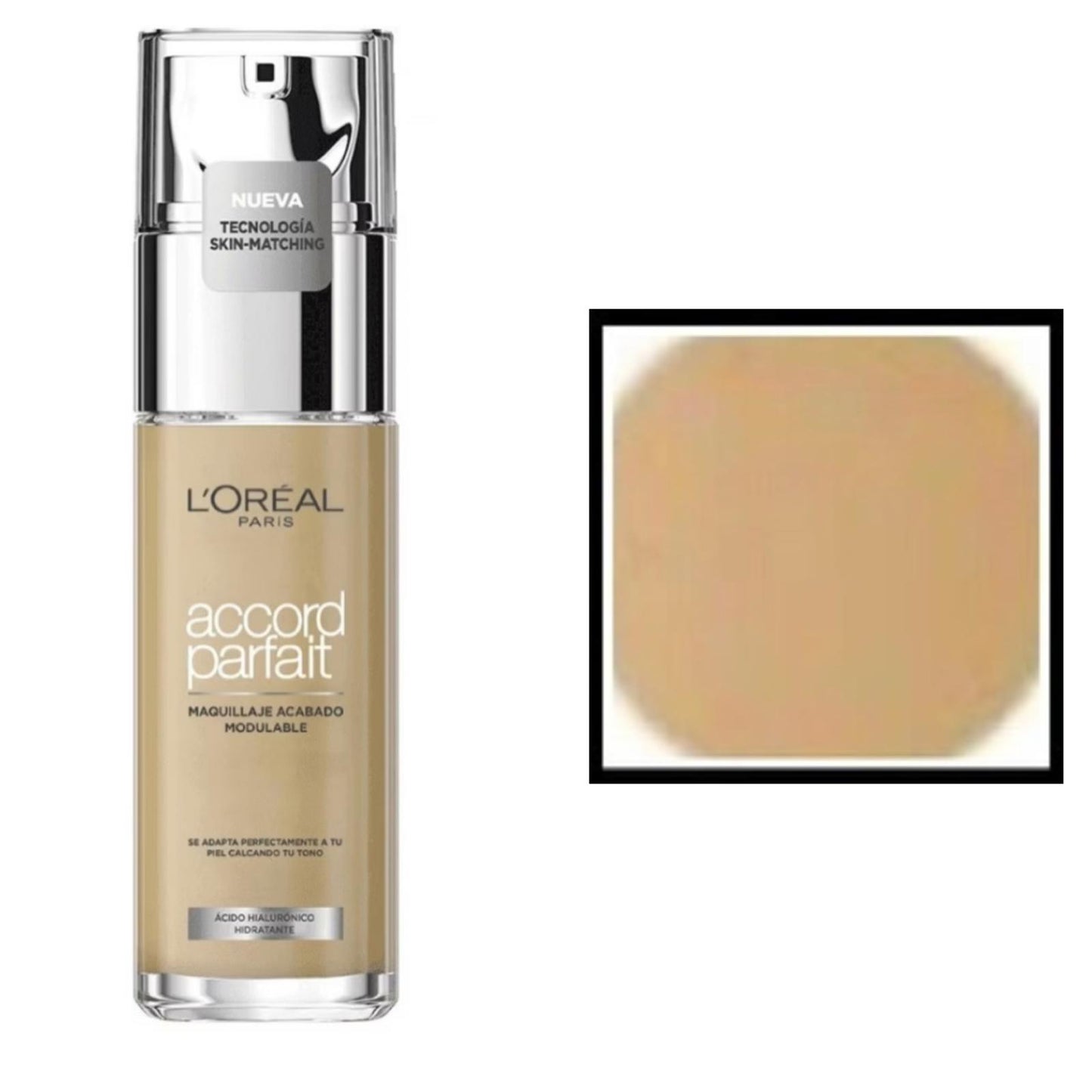 L’Oreal Paris fondotinta accord parfait,effetto naturale arricchito con acido ialuronico