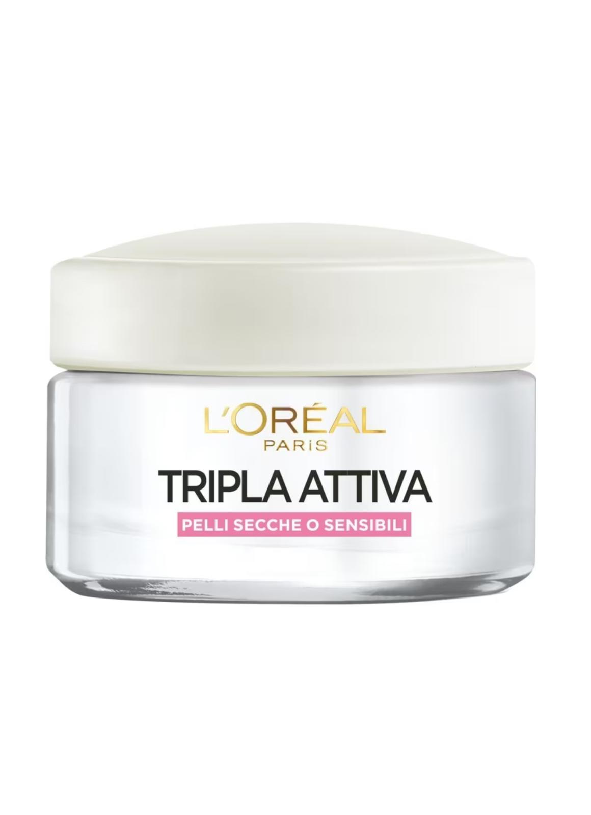 Oreal Paris Tripla Attiva, idrata,proegge e Lenisce La Pelle,Per Pelli Secche E Sensibili.