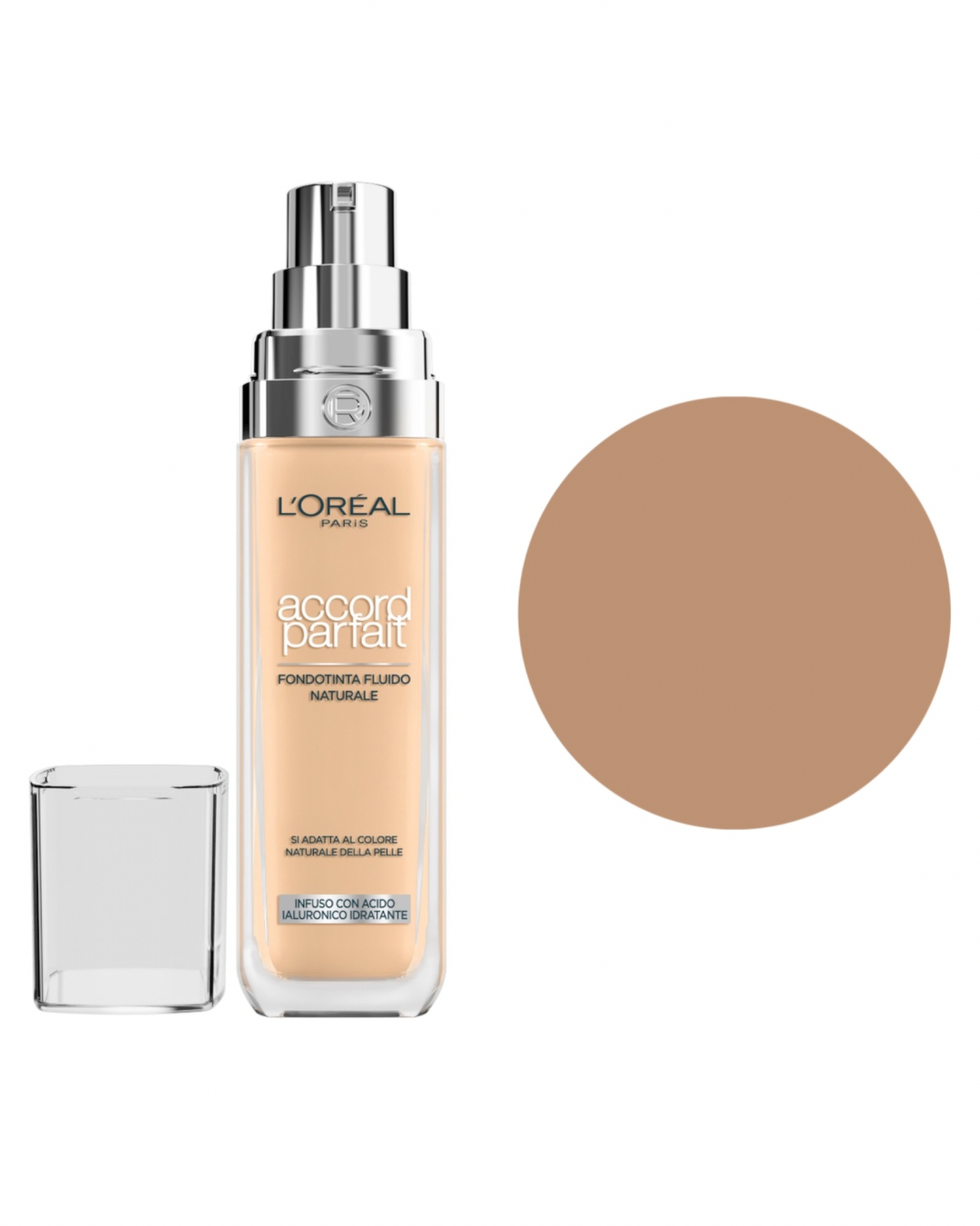 L’Oreal Paris Fondotinta Accord Parfait,Effetto Naturale Arricchito Con Acido Ialuronico