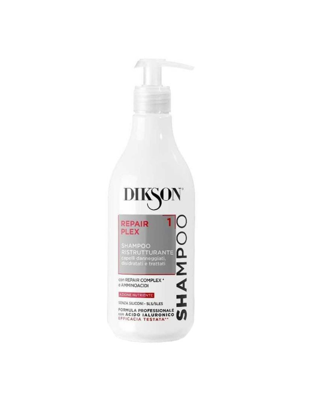 Dikson Shampoo Ristrutturante Capelli Danneggiati,Disidratati e Trattati con acido ialuronico 500ml