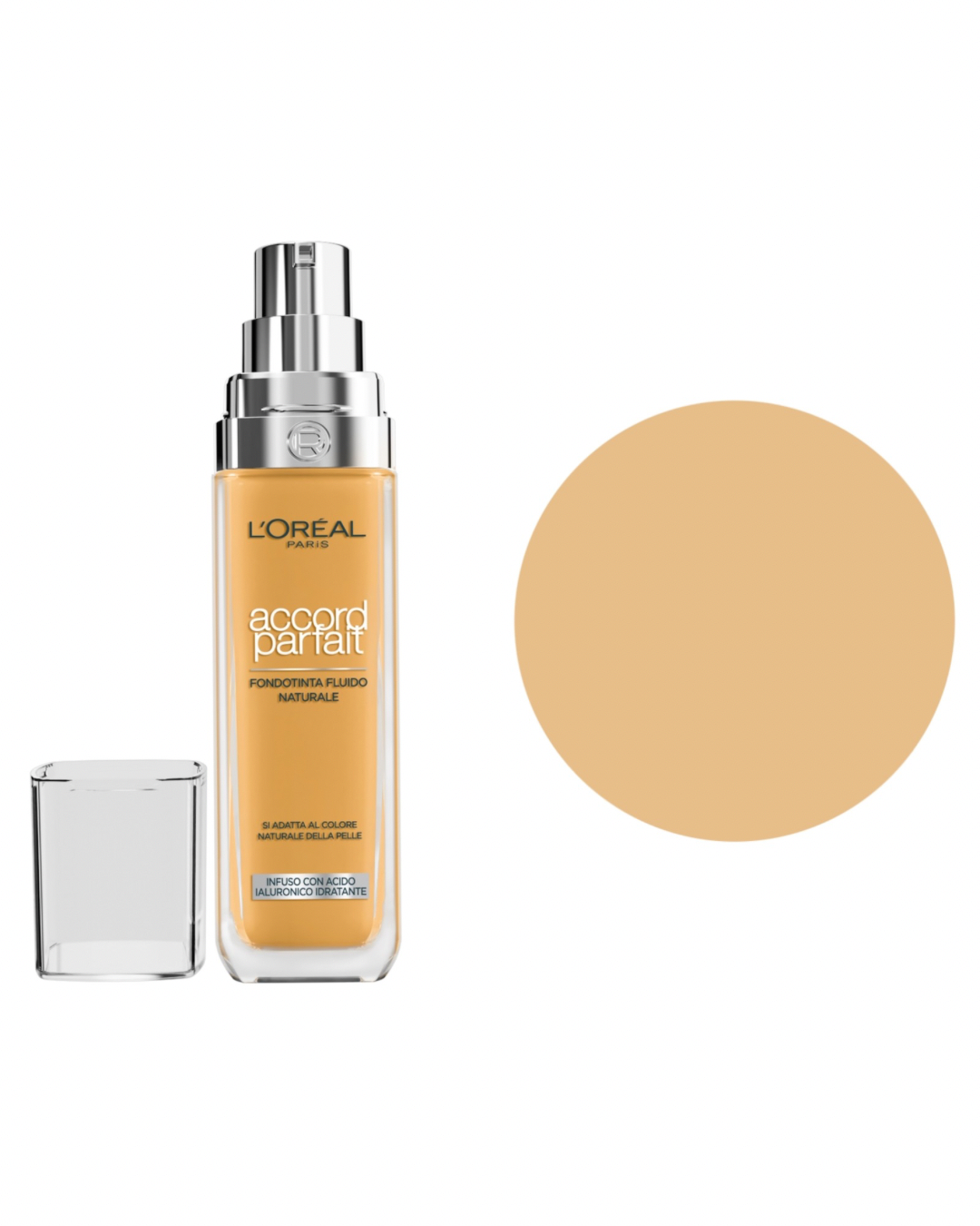 L’Oreal Paris Fondotinta Accord Parfait,Effetto Naturale Arricchito Con Acido Ialuronico