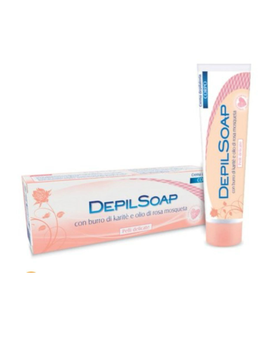 Depilsoap Crema Depilatoria Corpo, Pelli Delicate, con Burro di Karite' e Olio di Rosa Mosqueta 150 ml