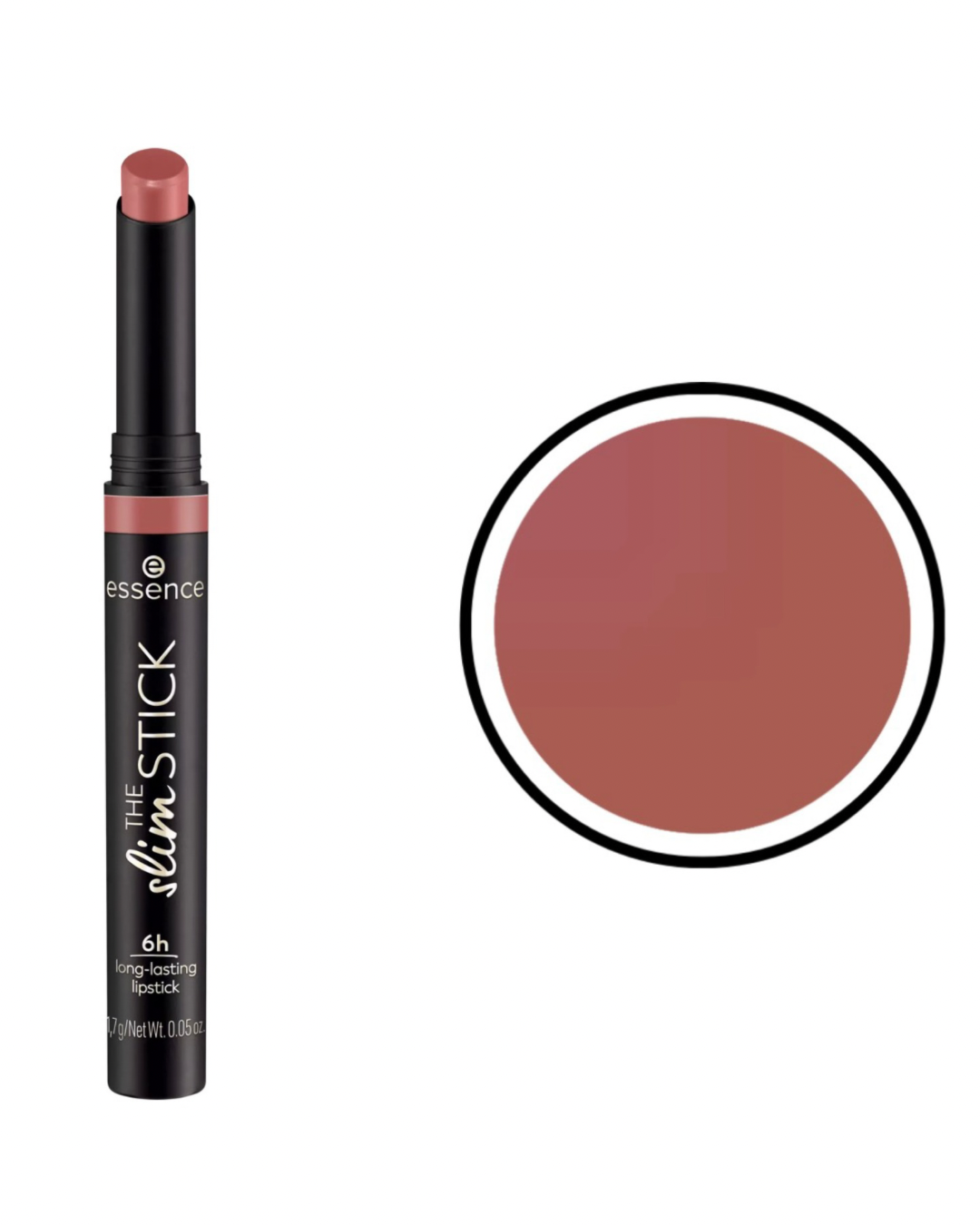 Essence The Slim Stick Rossetto, Rossetto a lunga durata e finish opaco.
