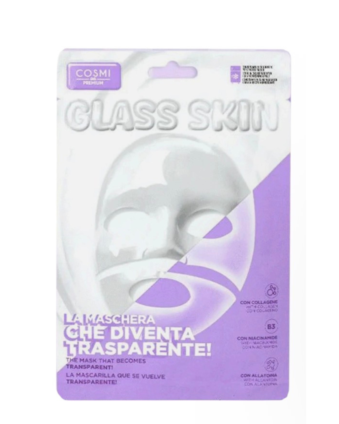 Cosmi Maschera Viso Glass Skin Trasparente Fresca Con Niacinamide