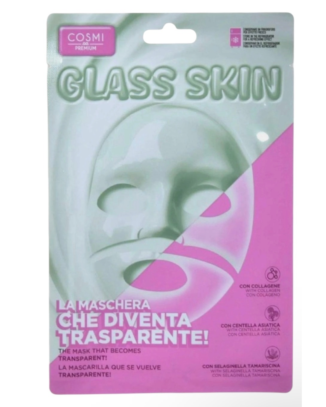 Cosmi Maschera Viso Glass Skin Centella Asiatica - Effetto Trasparente Idratante