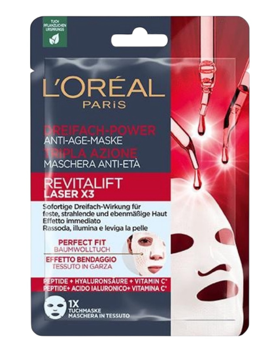 L’Oreal Paris De Revitalift Laser X3 Maschera Anti-Rughe ad Azione Tripla