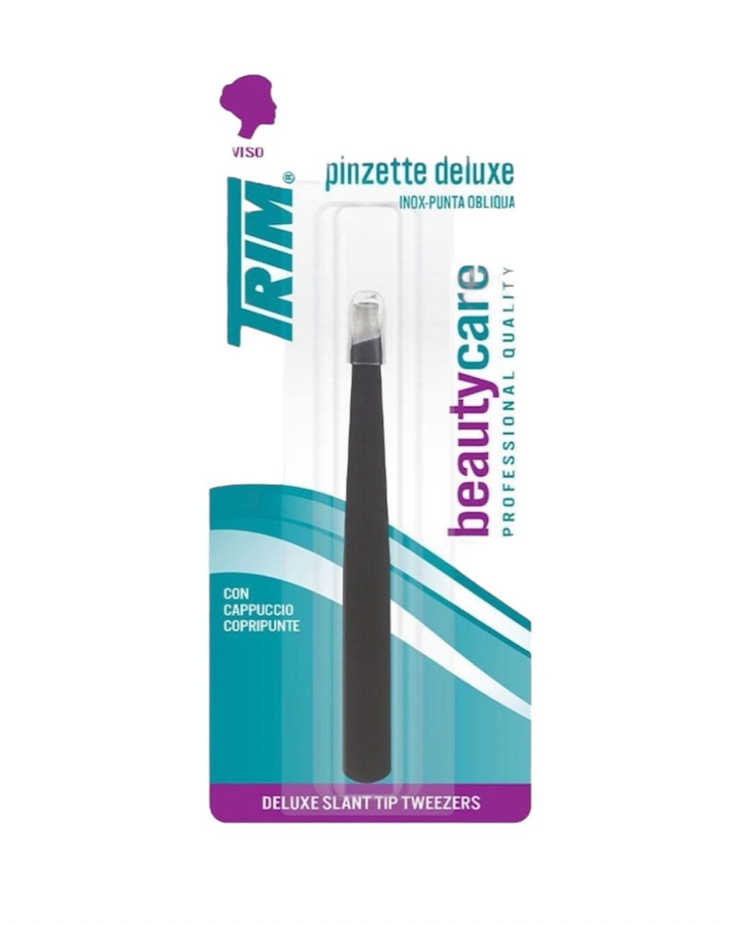 Trim pinzetta deluxe inox punta obliqua
