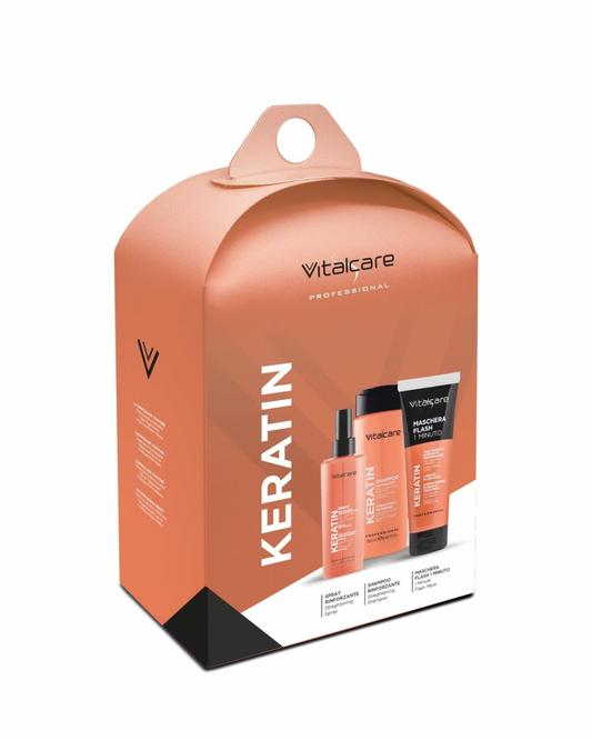 Vitalcare Keratin - Shampoo 250ml + Spray 125ml + Maschera Flash 190ml