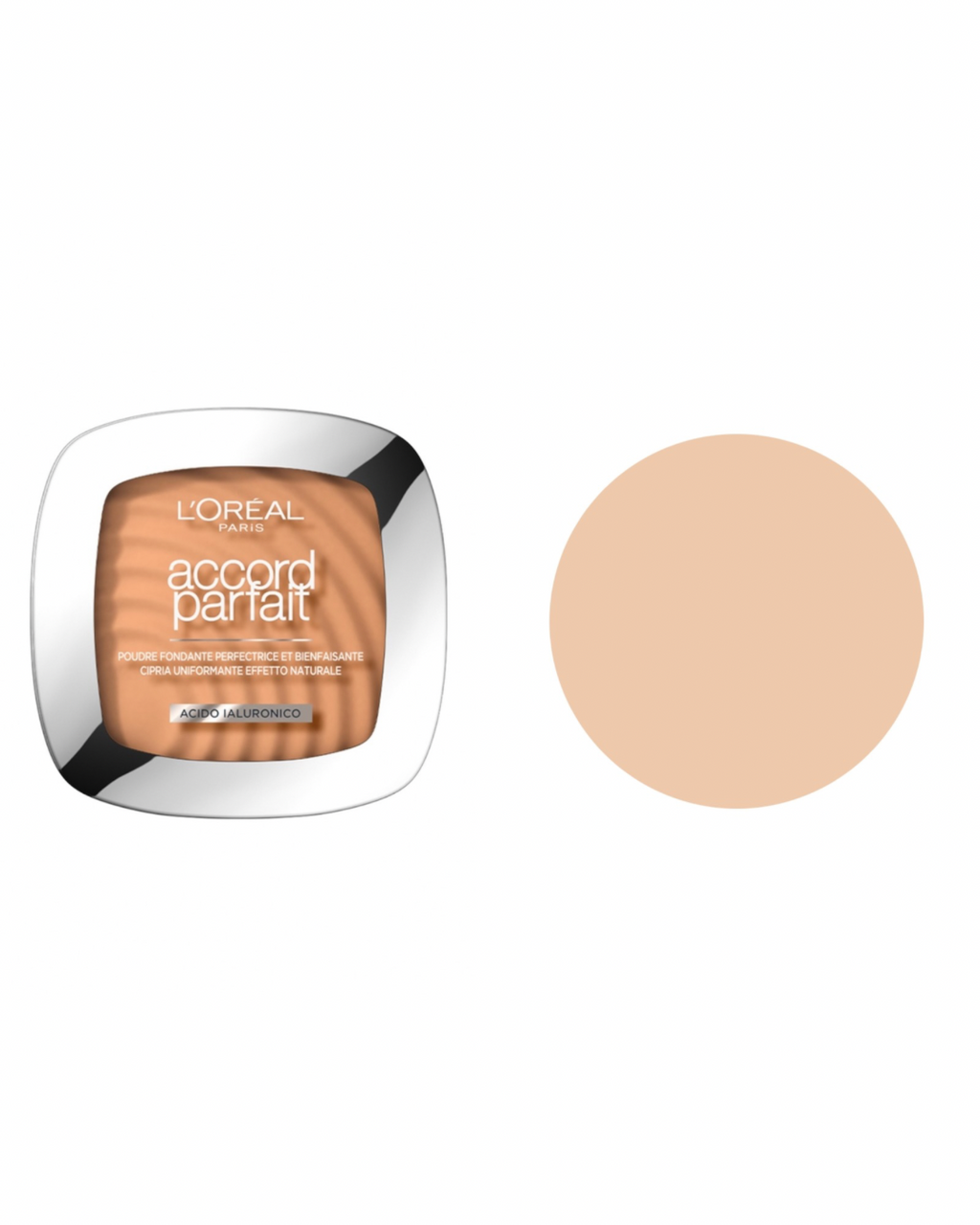 L’Oreal Cipria Accord Parfait Uniformante Effetto Naturale Con Acido Ialuronico