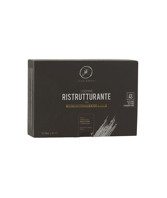 Jean Robert Lozione Ristrutturante Per Capelli Con Keratina E Olio Di Argan 12 Fiale Da 10 ml