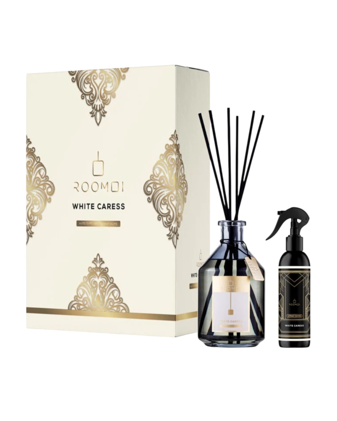 Roomoi Cofanetto Bianco Latte Profumatore Ambiente 500ml + 200ml Spray