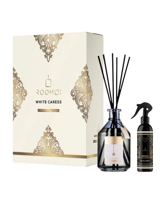 Roomoi Cofanetto Bianco Latte Profumatore Ambiente 500ml + 200ml Spray
