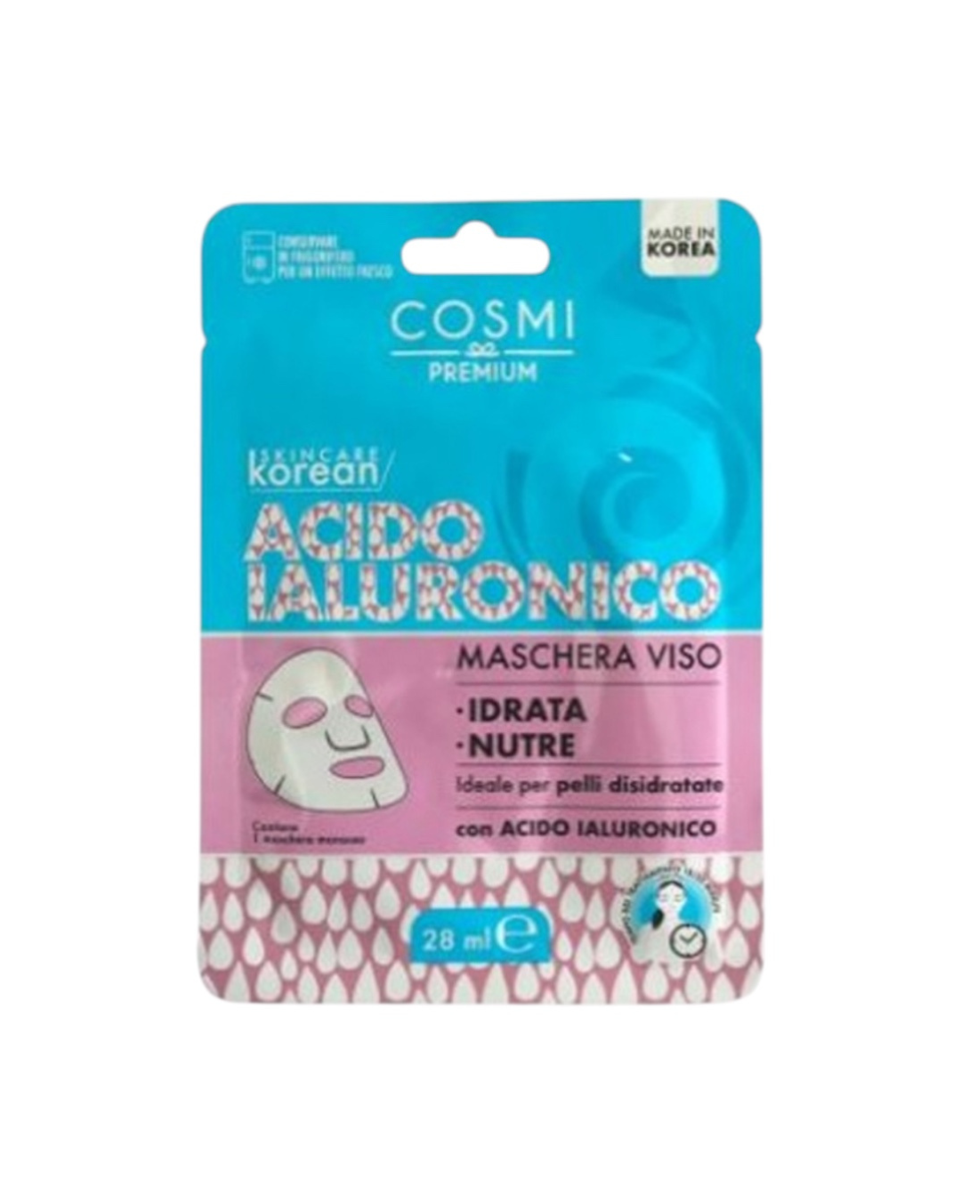 Cosmi maschera viso Koreana Acido Ialuronico 28ml