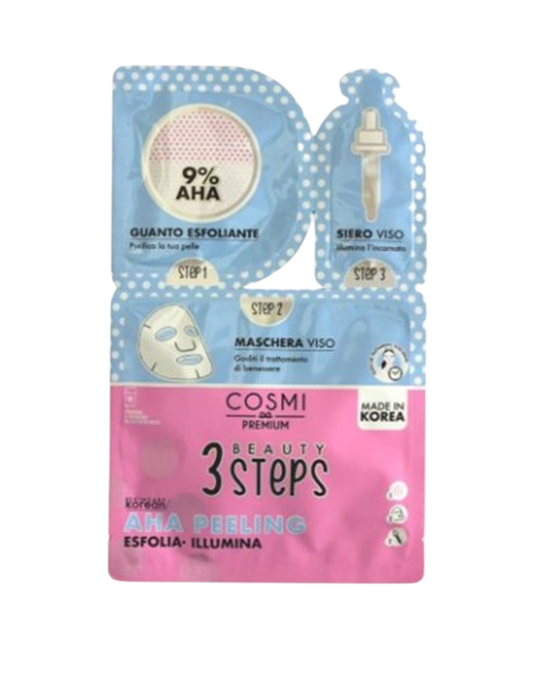 Cosmi Maschera Viso Koreana Aha Peeling 3step