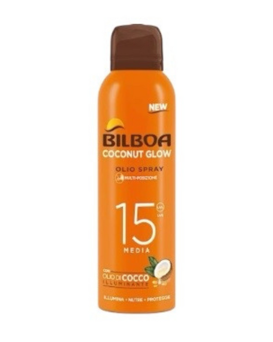 Bilboa Olio spray solare Coconut Glow SPF15 150 ml