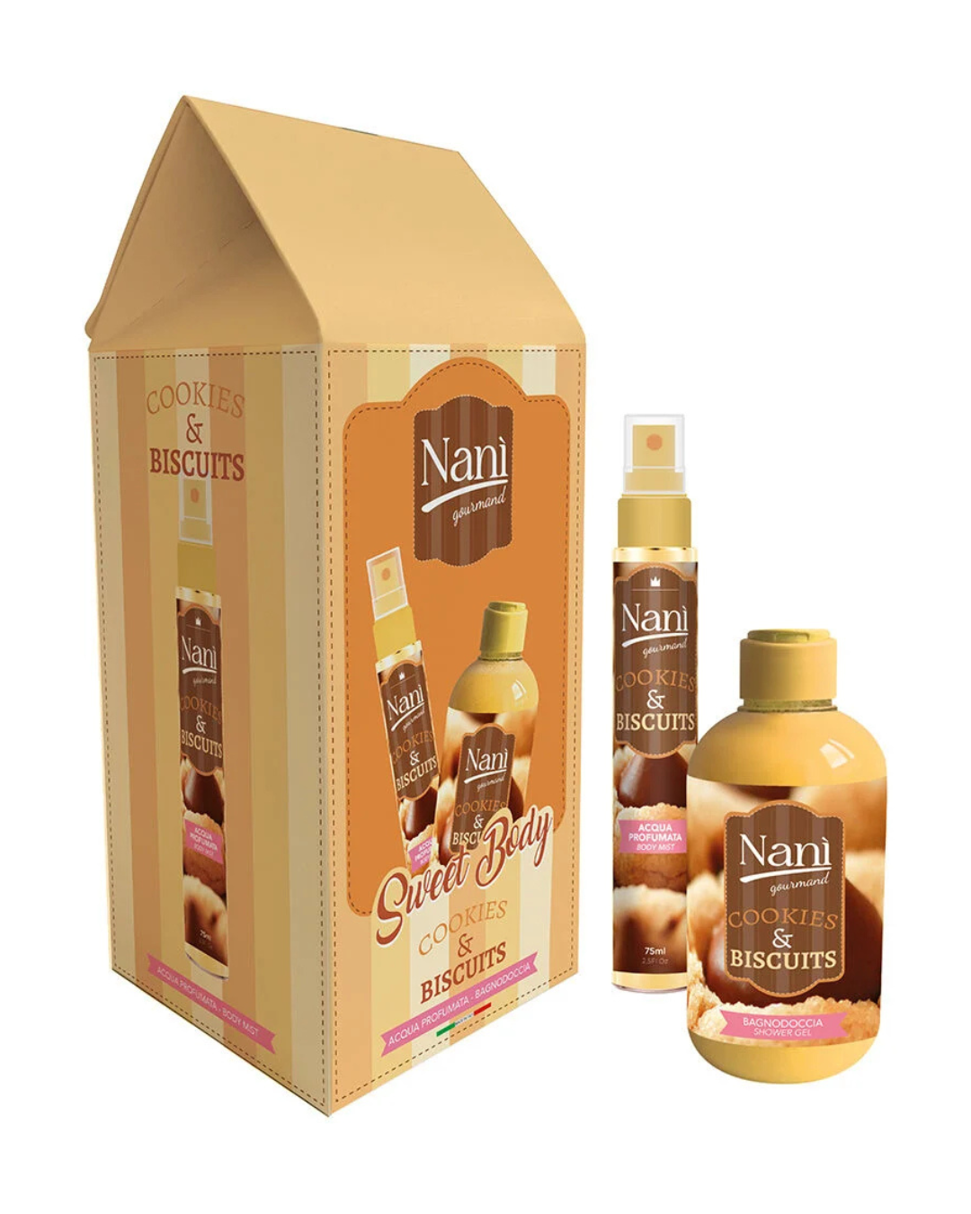 Nani Sweet Body Cookies & Biscuits Bagno Doccia 300ml+Acqua Profumata 75ml