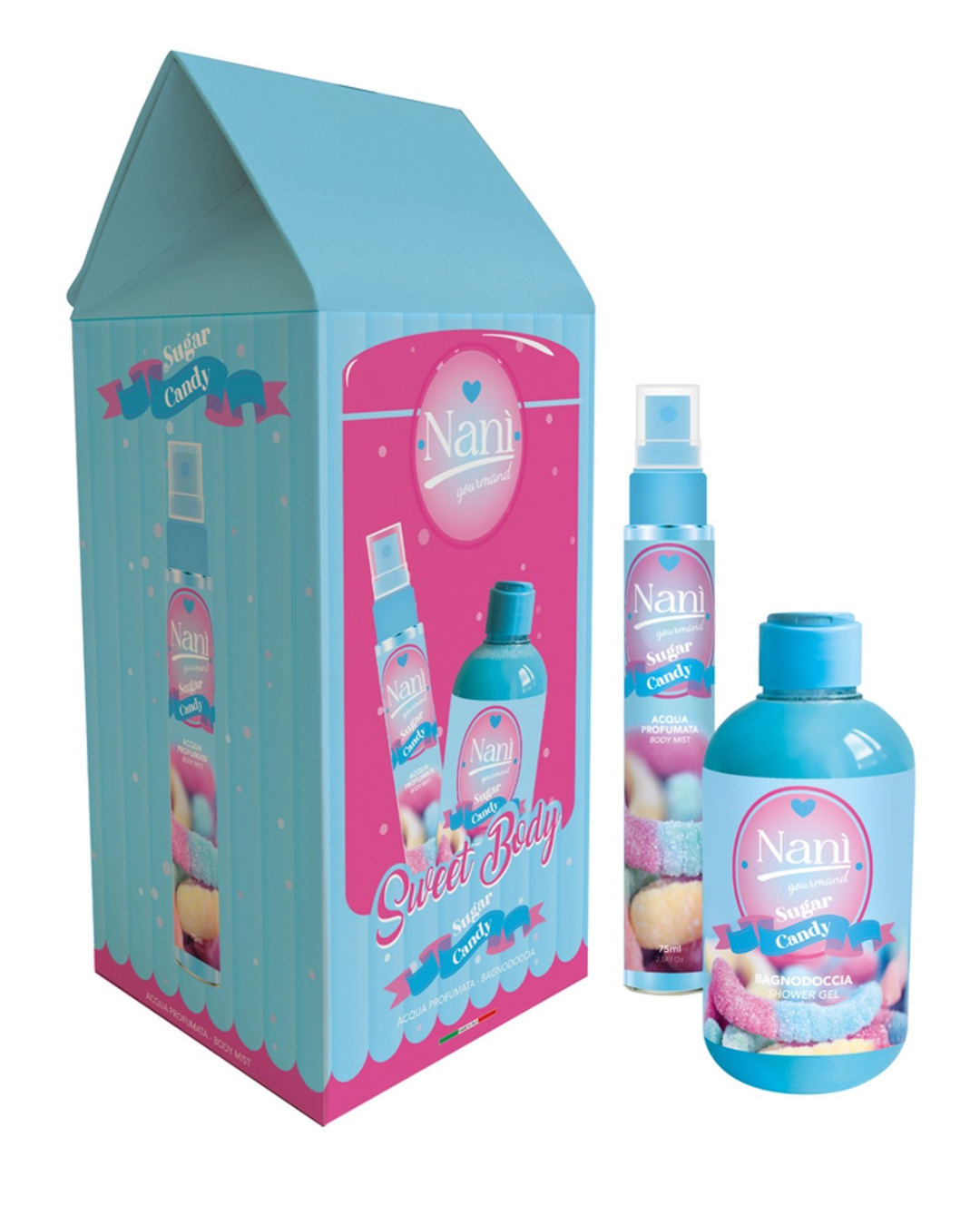 Nani Sweet Body Sugar Candy Bagno Doccia 300ml+Acqua Profumata 75ml