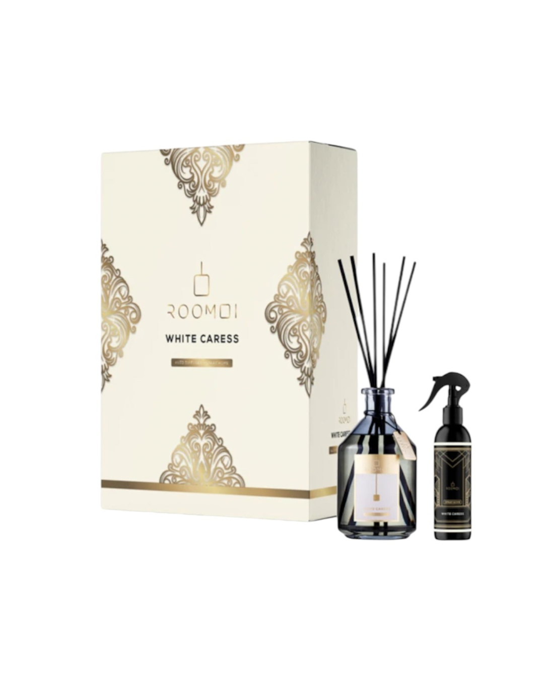 Roomoi Profumatore Ambiente Cofanetto 200ml+100ml Spray White Caress
