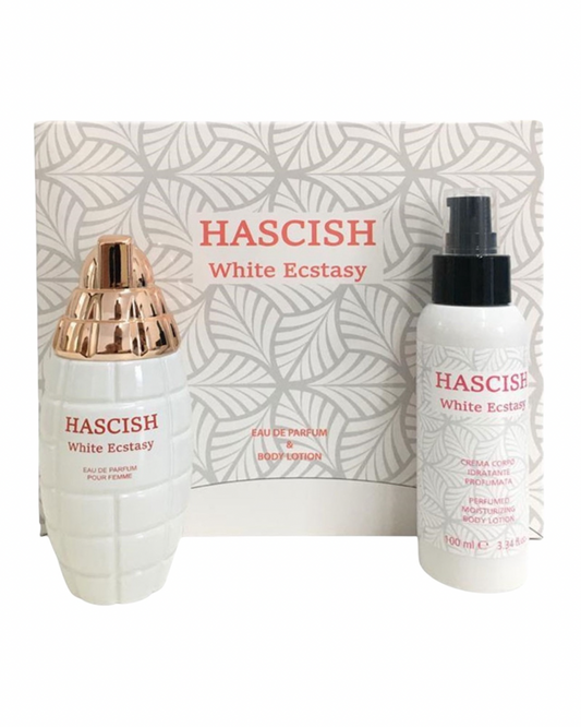 Cofanetto donna HASCISH WHITE ECSTASY equivalente di Carolina Herrera Good Girl edp 100ml + body lotion 100ml
