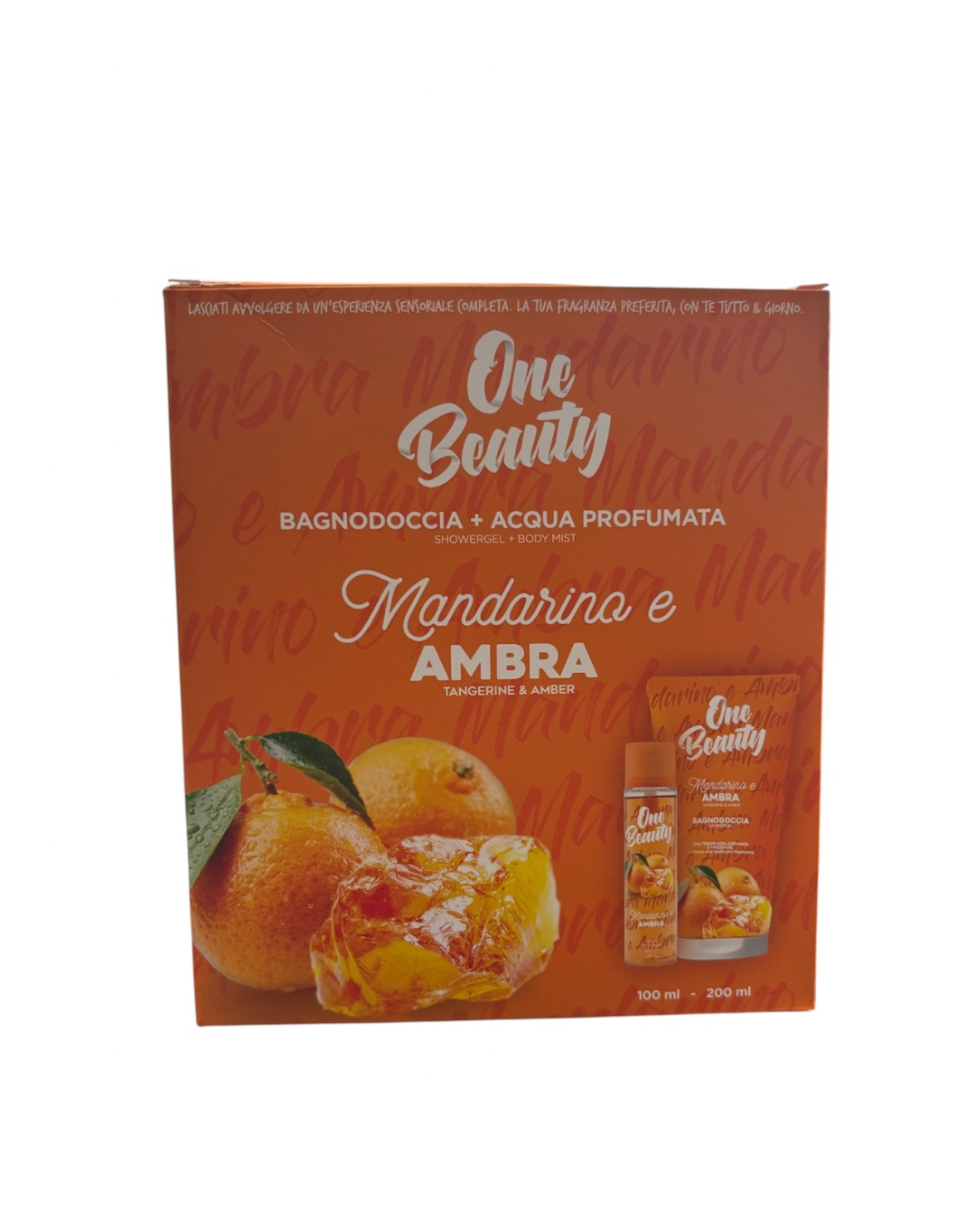 One Beauty Cofanetto BagnoDoccia+Acqua Profumata Mandarino E Ambra 200ml +100ml