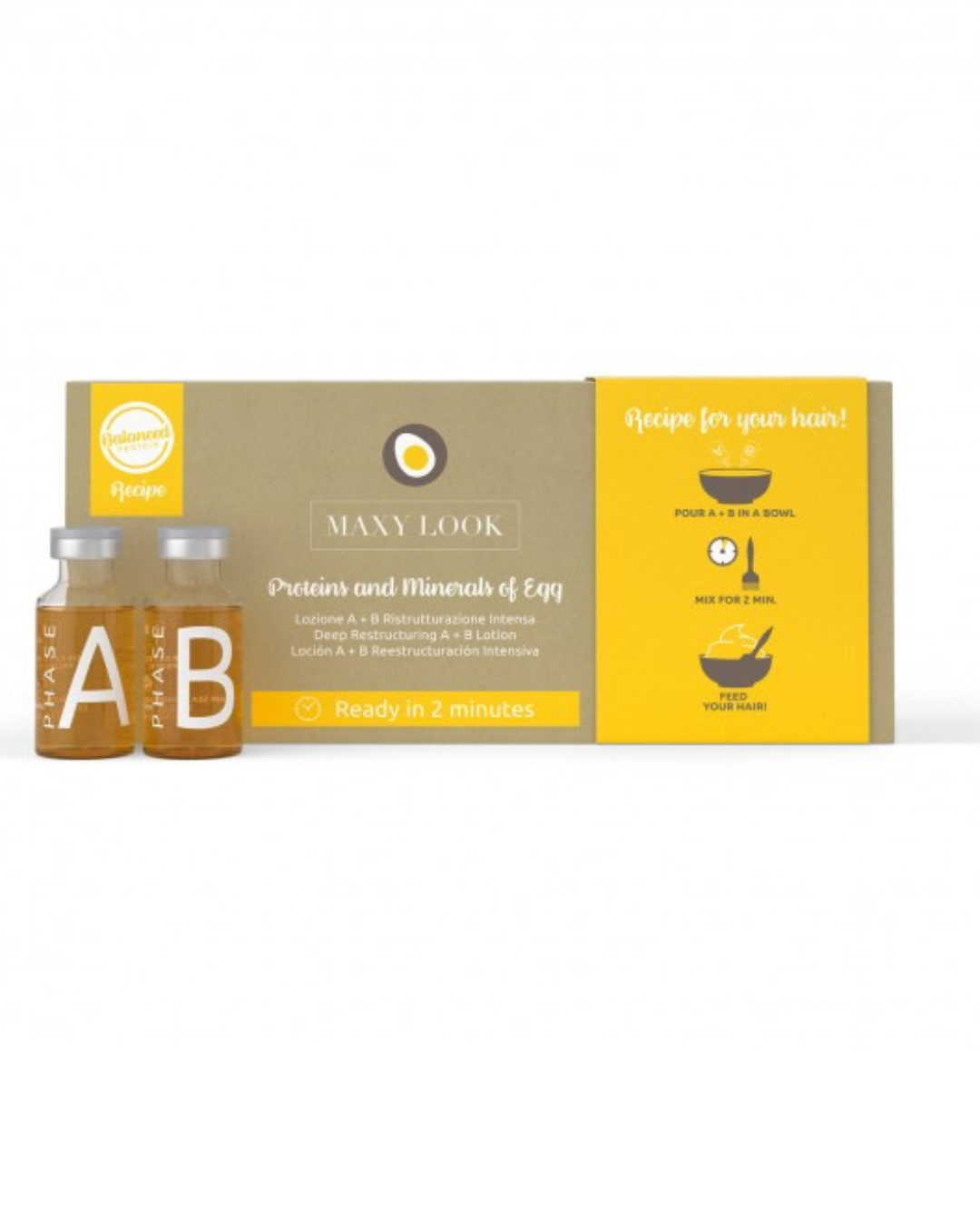 Maxy Look Deep Restructuring A+B Lotion 5+5x20ml Trattamento albume d’uovo