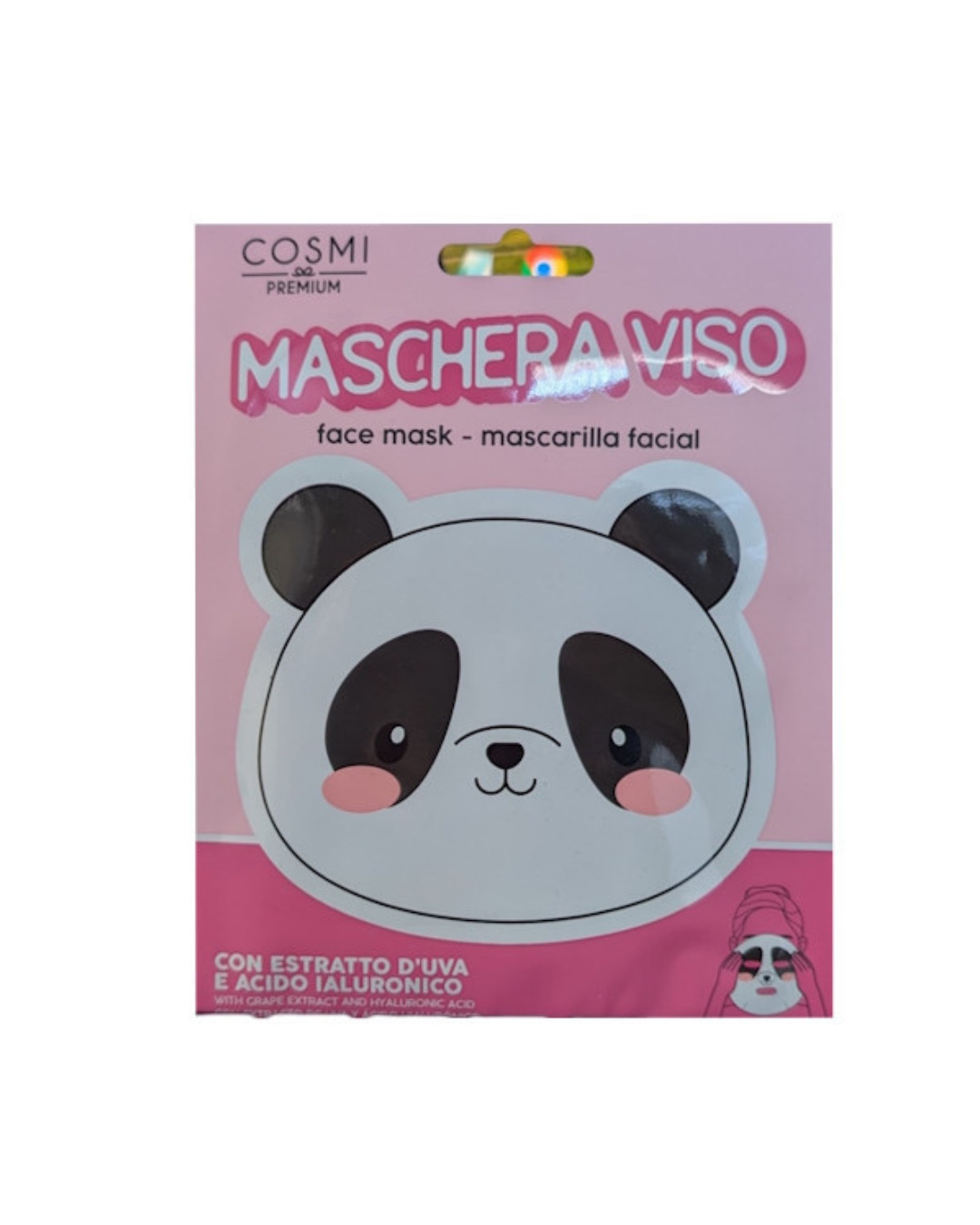 Cosmi Maschera Viso Panda Con Estratto D’Uva e Acido Ialuronico