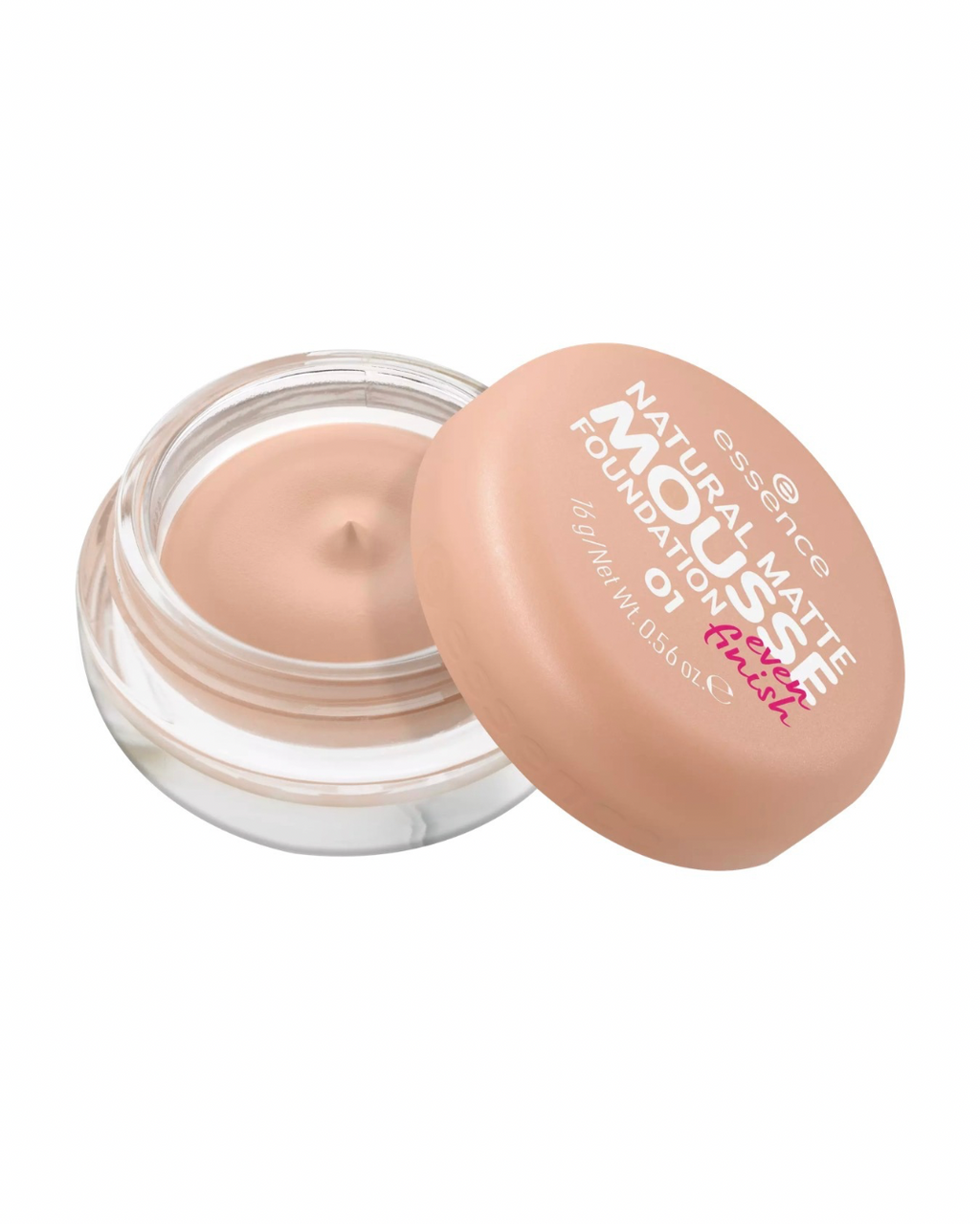 Essence Natural Matte Mousse Fondotinta,offre una copertura media per un look naturale e opaco