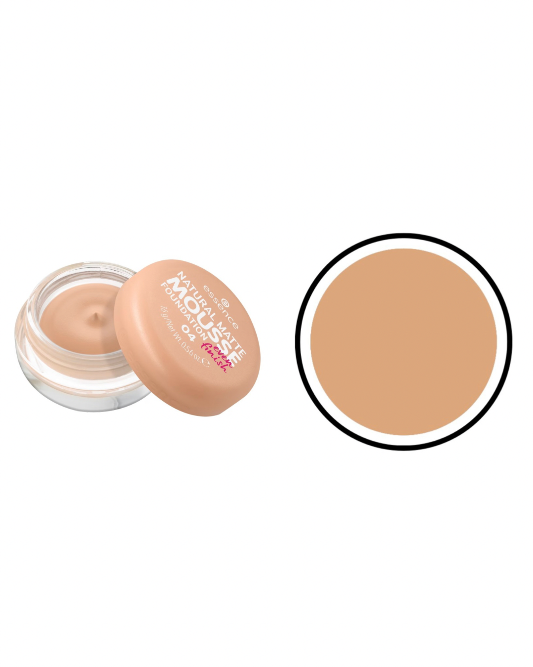 Essence Natural Matte Mousse Fondotinta,offre una copertura media per un look naturale e opaco