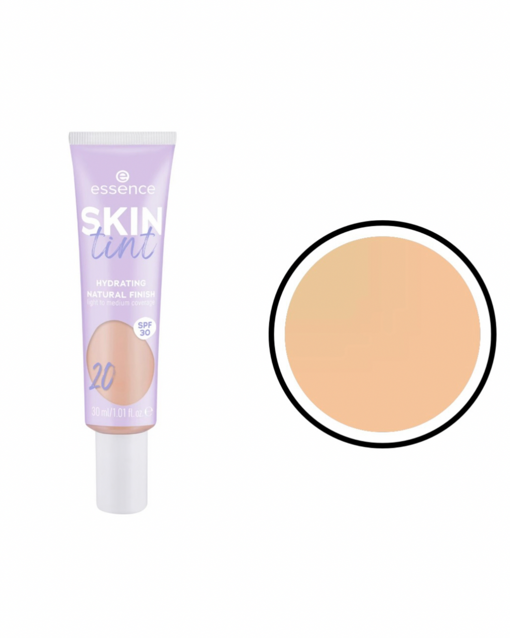 Essence Fondotinta Skin Tint idrata la pelle con copertura da leggera a media e SPF 30