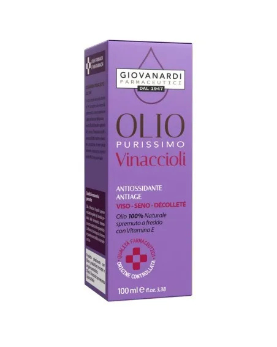 Giovanardi Farmaceutici Olio Purissimo Vinaccioli Antiossidante Antiage Viso Seno Decollete' 100 Ml