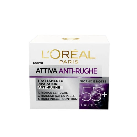 L’ORÉAL ATTIVA 55+,TRATTAMENTO RIPARATORE ANTI-RUGHE,RIDANSIFICA E RIDEFINISCE I CONTORNI