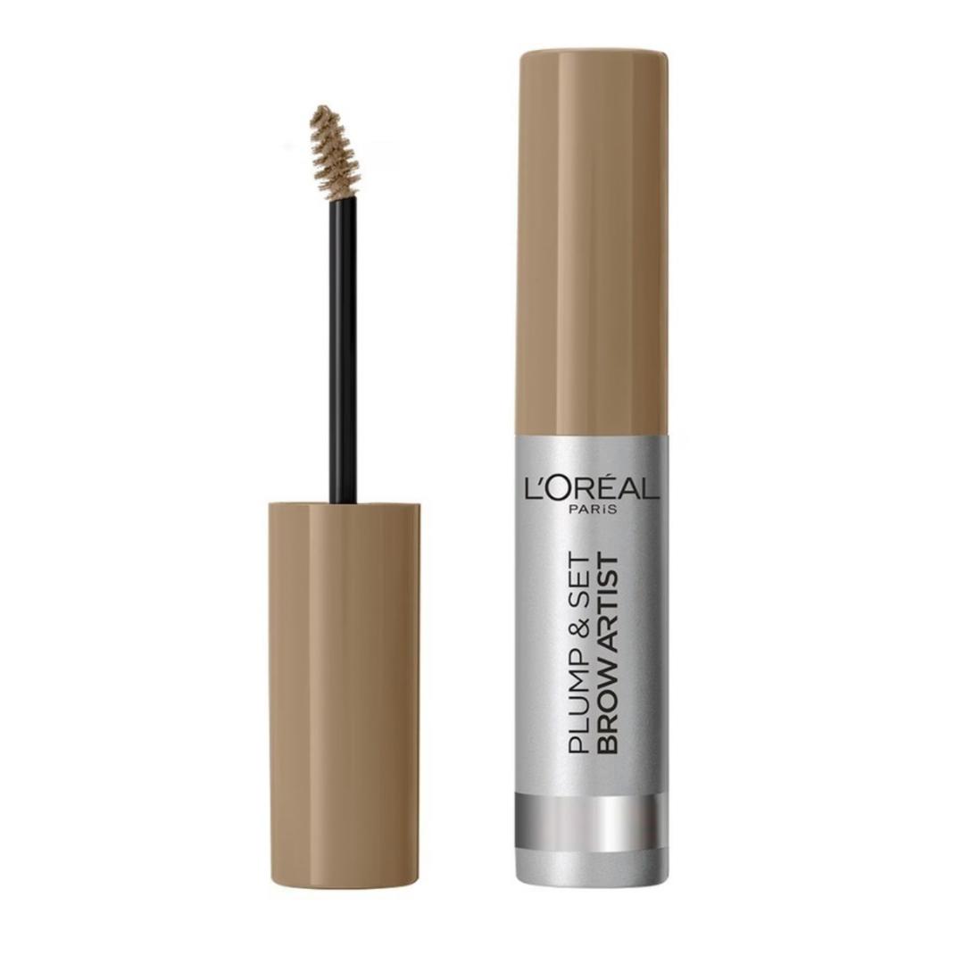 L’Oreal Paris Mascara Brown Artist Plump&Set,Waterproof No Trasfer,Sopracciglia Piene E Definite