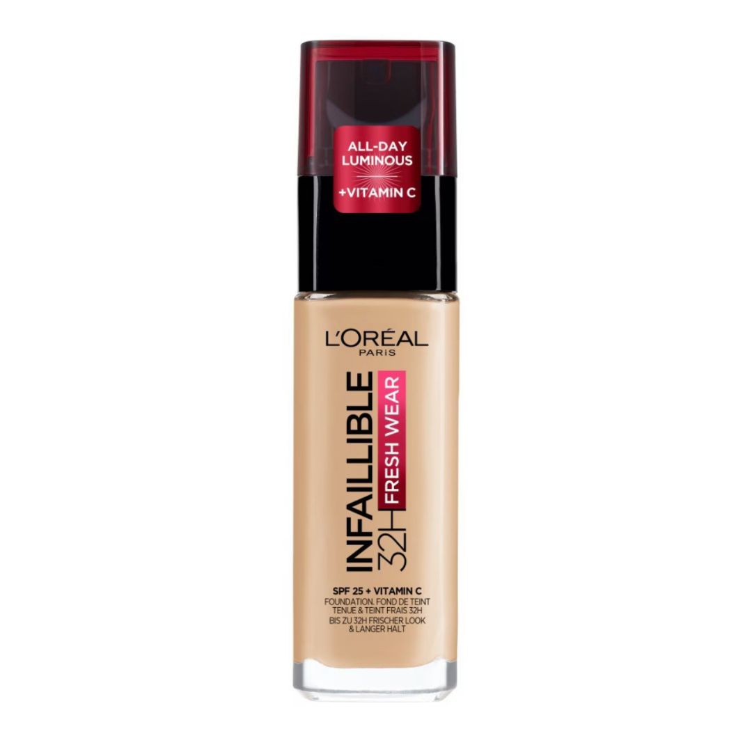 L'Oreal Paris Fondotinta Infallibile 32H Fresh Wear,Effetto Coprente Lunga Tenuta 24H,Waterproof e Idratante