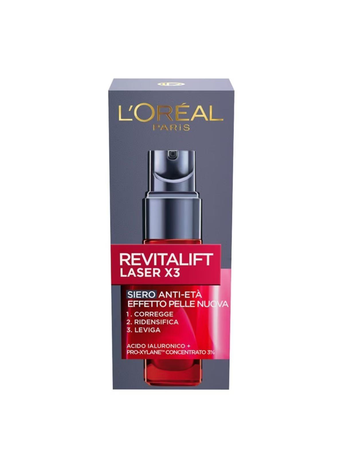 L’ORÉAL REVITALIFT LASER X3,SIERO ANTI ETÀ EFFETTO PELLE NUOVA