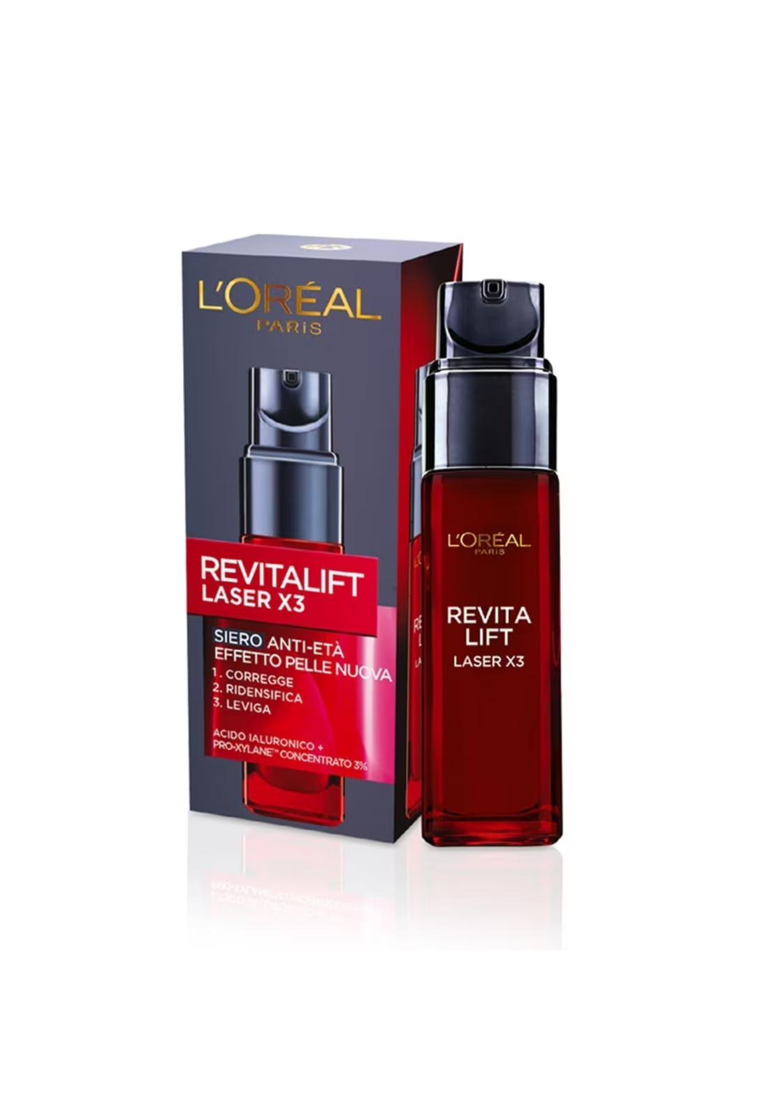 L’ORÉAL REVITALIFT LASER X3,SIERO ANTI ETÀ EFFETTO PELLE NUOVA