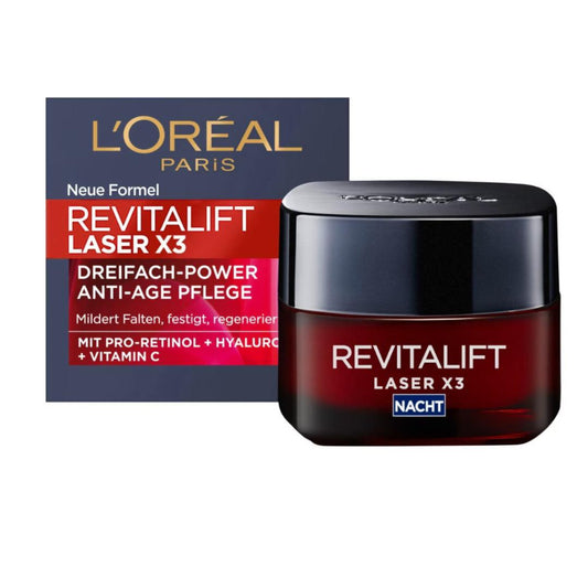 L’ORÉAL REVITALIFT LASER X3 TRIPLE POWER ANTI AGE CON PRO-RETINOLO ACIDO IALURONICO VITAMINA C