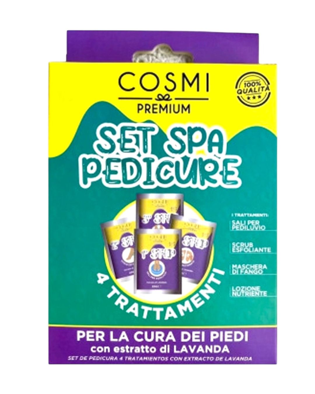 Cosmi Set Spa Pedicure 4 Trattamenti Con Estratto Di Lavanda